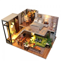 Cutebee Diy Dollhouse Miniature Kit with Furniture, Wooden Mini Miniature Dollhouse kits, Casa Miniatura Dolls House Plus Dust Proof Music Movement