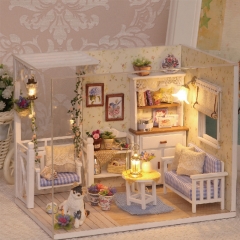 Cutebee Diy Dollhouse Miniature Kit with Furniture, Wooden Mini Miniature Dollhouse kits, Casa Miniatura Dolls House Plus Dust Proof