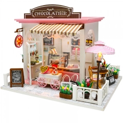 CUTEBEE Doll House Miniature Dollhouse With Furniture Kit Wooden House Miniaturas Toys For Children New Year Christmas Gift C007
